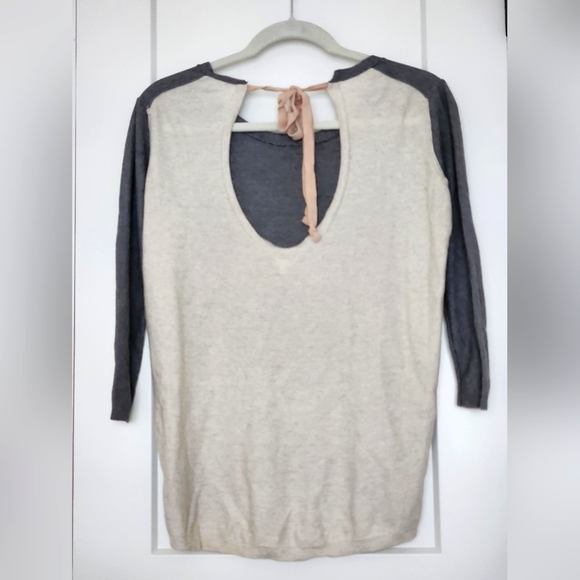 Babaton two tone Bailey tie low back knit sweater - Picture 2 of 5